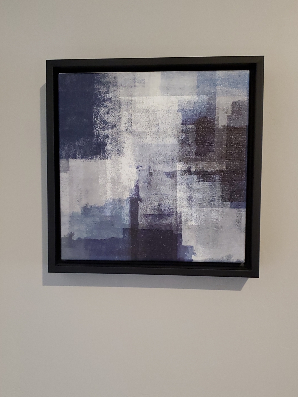 Abstract Blue and White Framed Wall Art